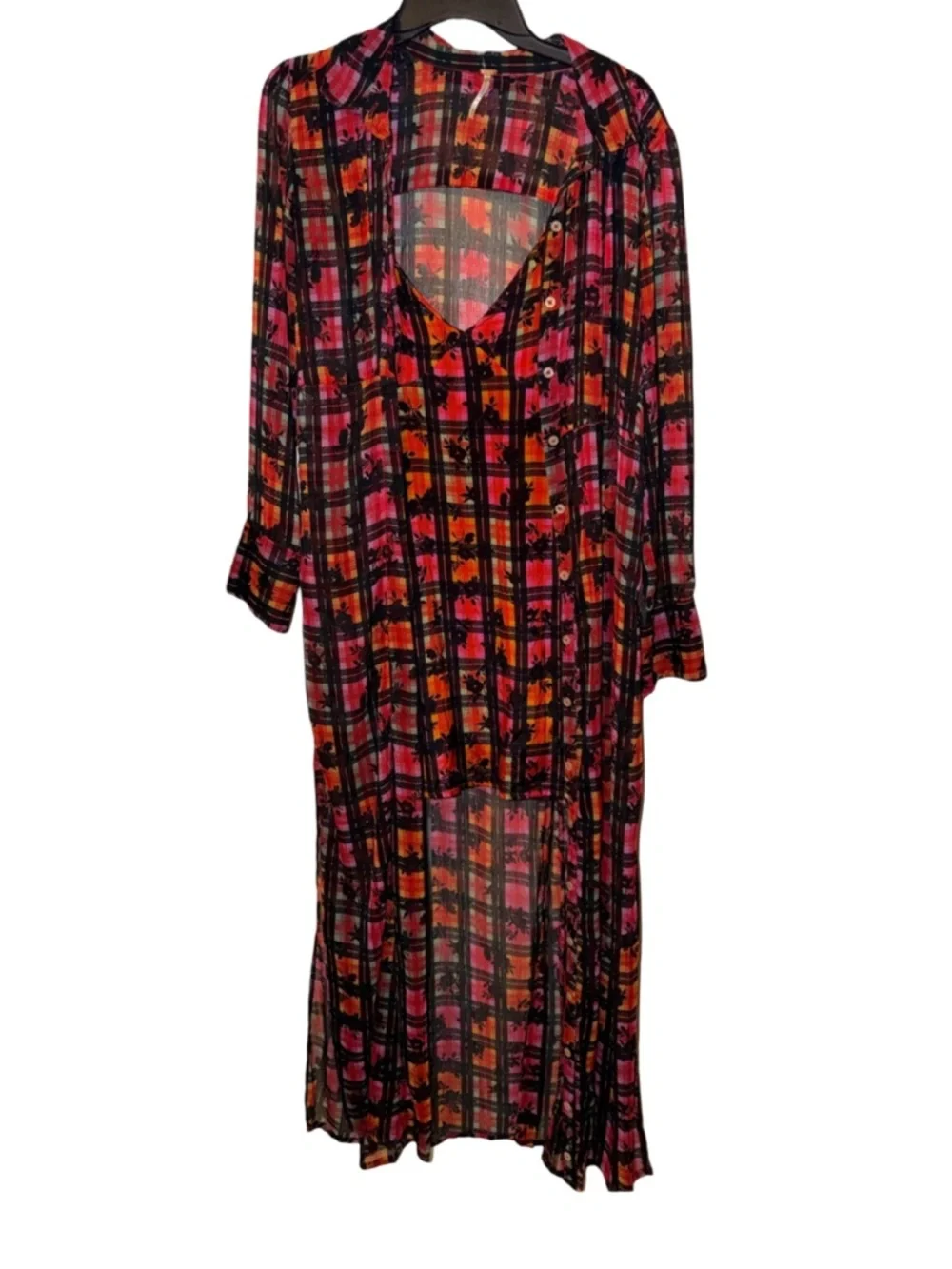 Free‎ People/UO Jerra Maxi 2 in one Shirtdress Plaid-Small